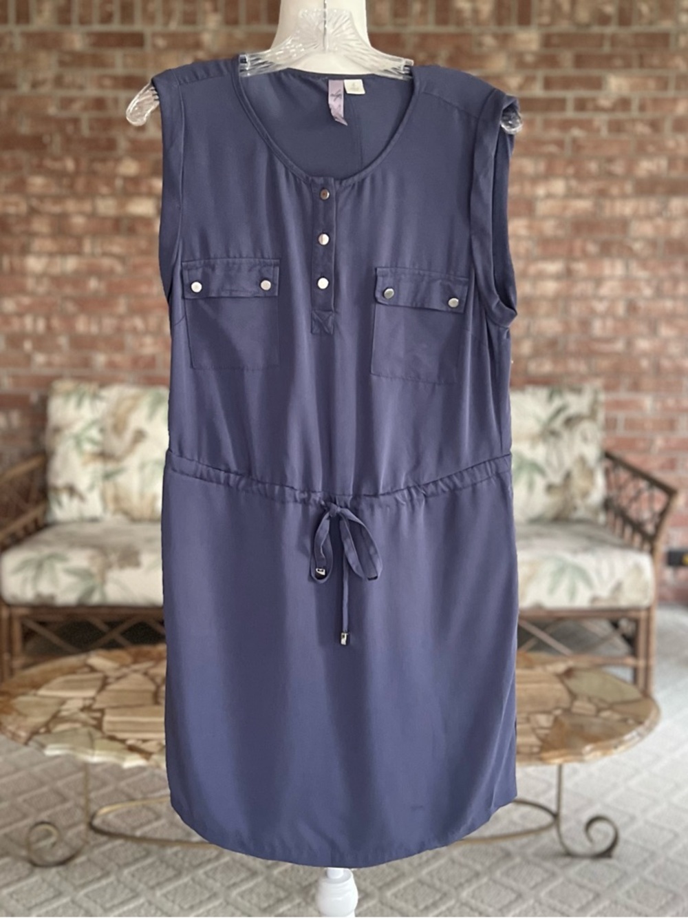 Alya Francesca’s Dress Blue Drawstring Waist Blouson Mini S Casual Travel - Picture 16 of 16
